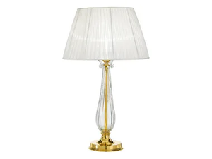 VALENTINA 269/LG - Gold plated table lamp with crystal and organza shade _ Possoni Illuminazione